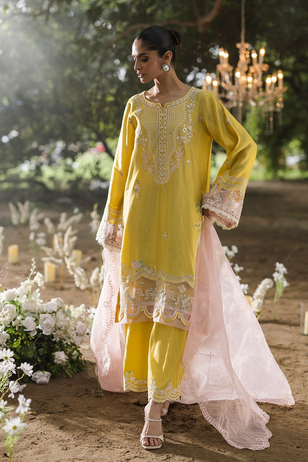 Dhanak | Jardin- Festive Stitched | SS25DU-3206 YELLOW 3Pcs