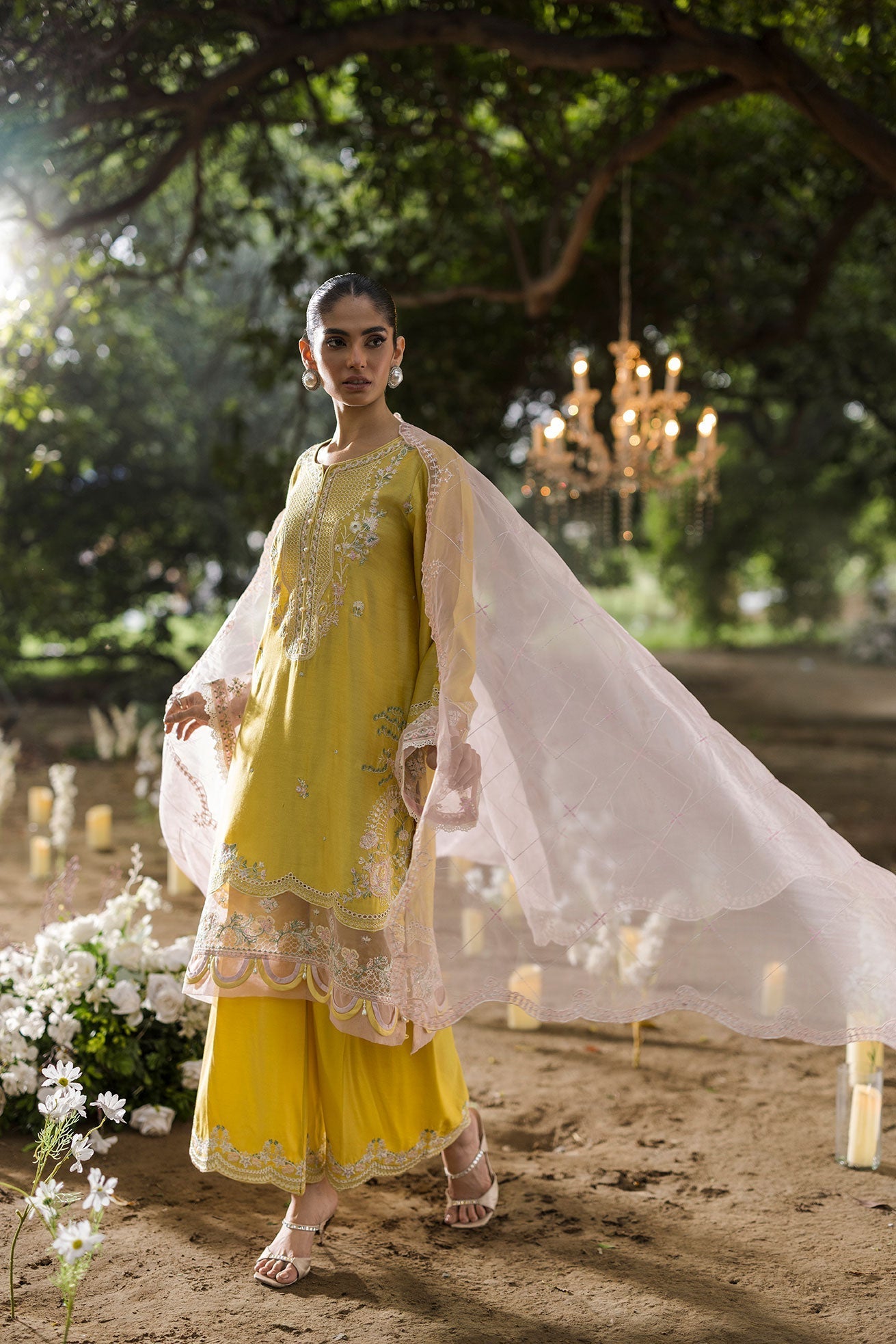 Dhanak | Jardin- Festive Stitched | SS25DU-3206 YELLOW 3Pcs