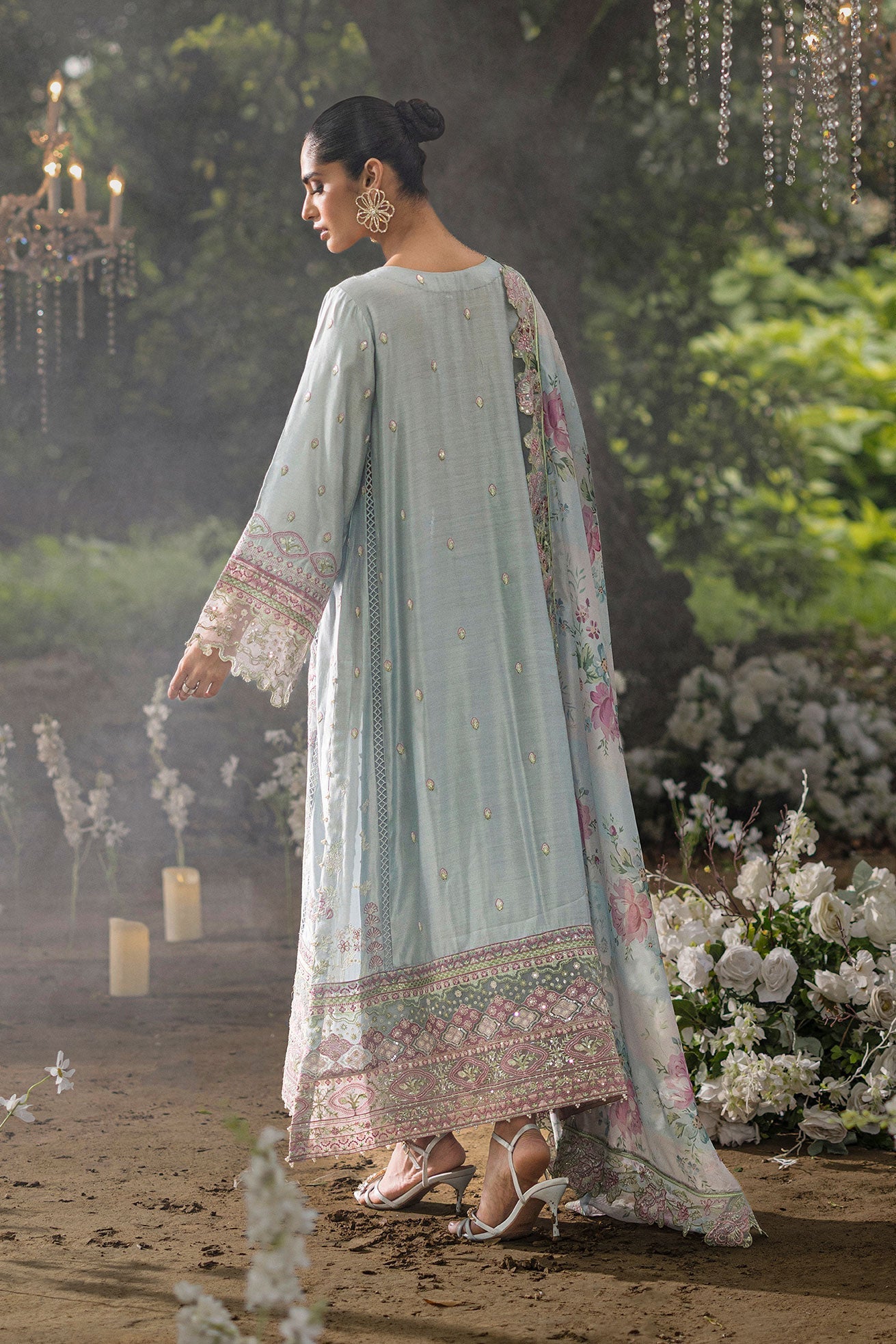 Dhanak | Jardin- Festive Stitched | SS25DU-3208 SKY BLUE 3Pcs