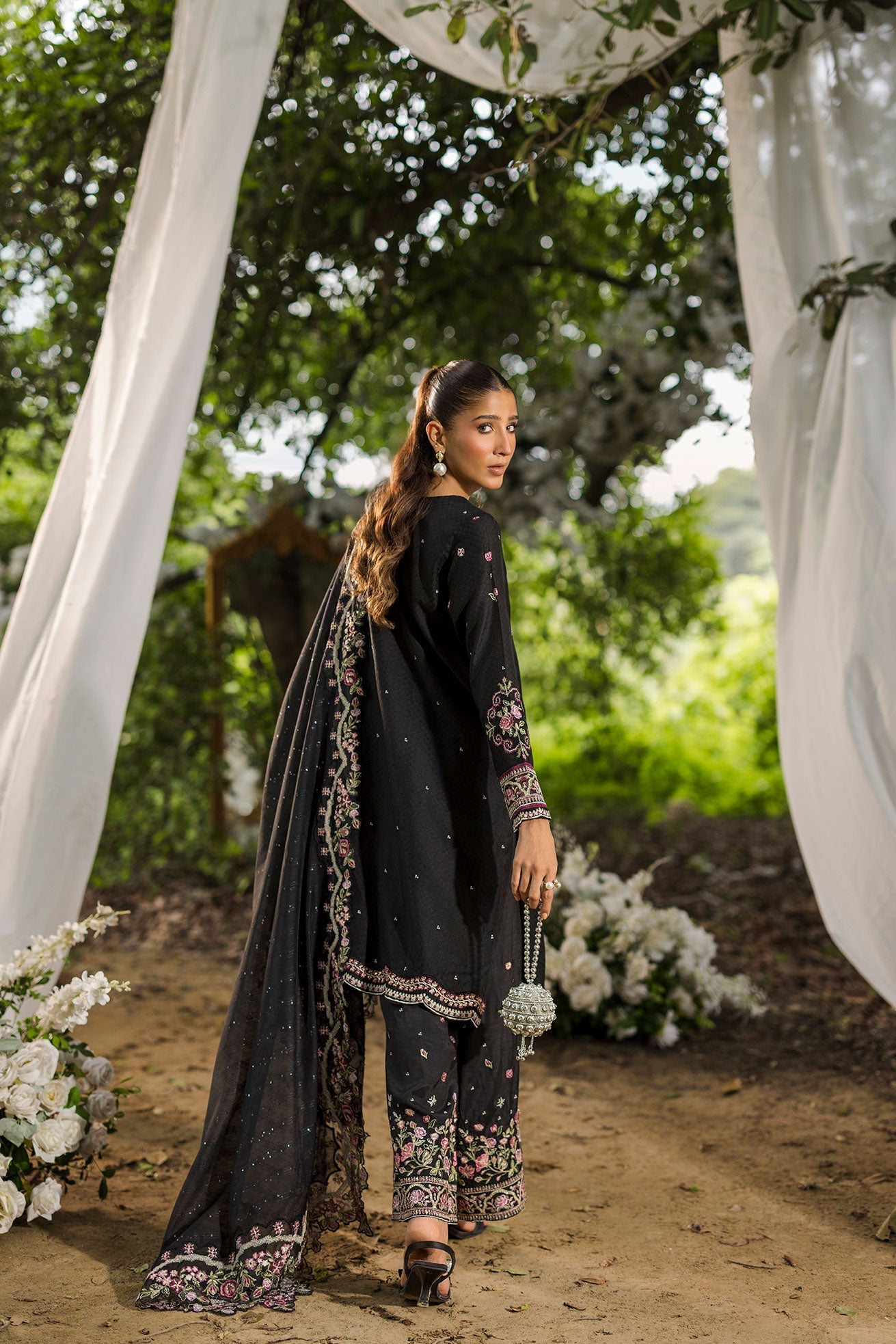 Dhanak | Jardin- Festive Stitched | SS25DU-3209 BLACK 3Pcs