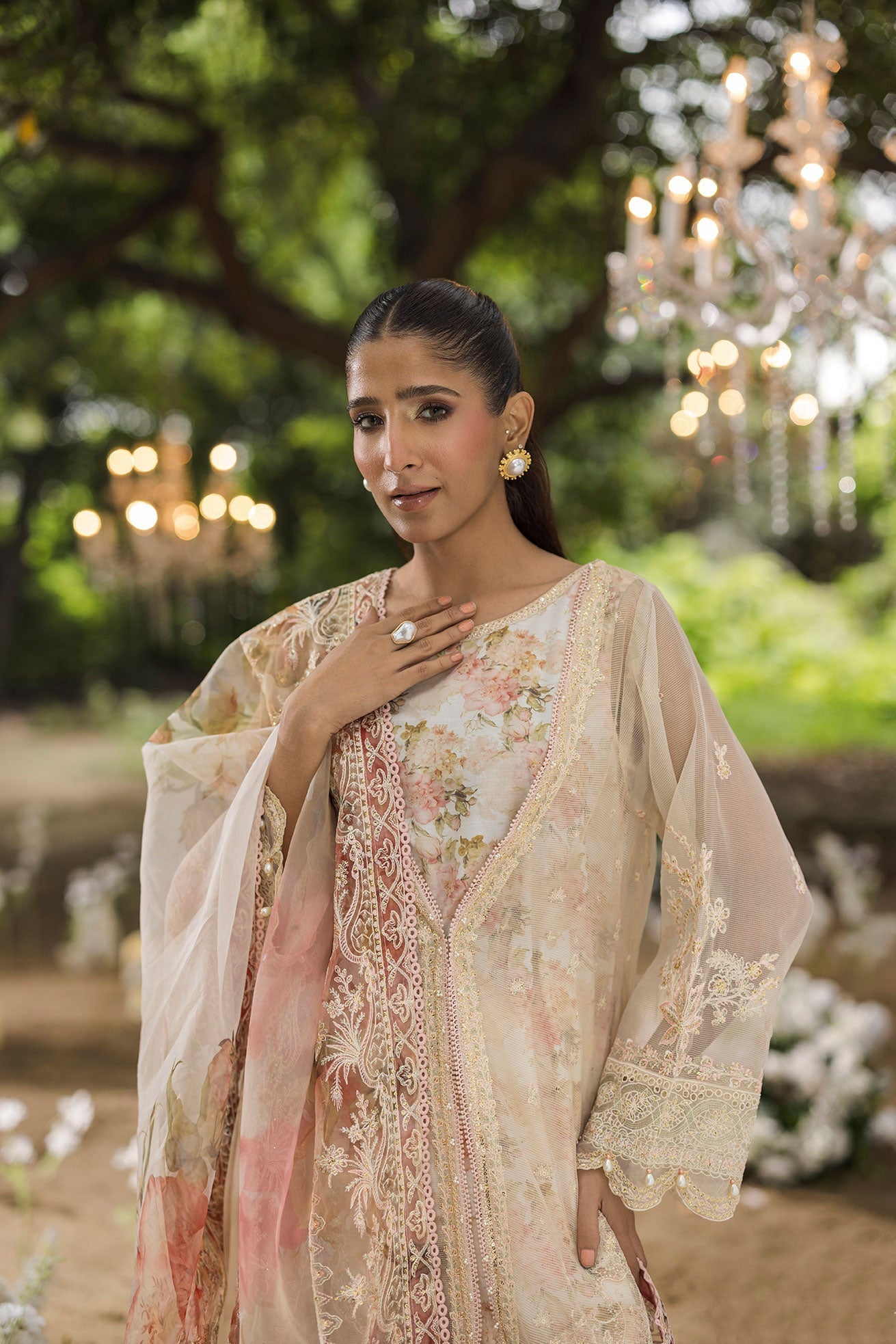 Dhanak | Jardin- Festive Stitched | SS25DU-3210 BEIGE 3Pcs