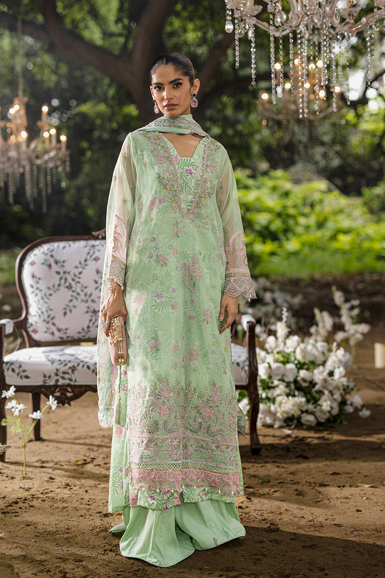 Dhanak | Jardin- Festive Stitched | SS25DU-3211 L-GREEN 3Pcs