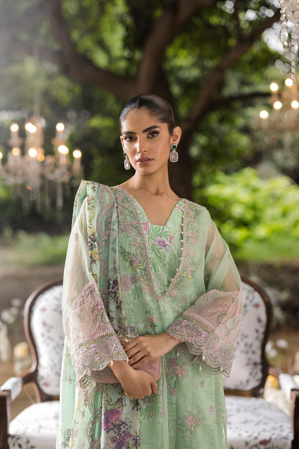 Dhanak | Jardin- Festive Stitched | SS25DU-3211 L-GREEN 3Pcs