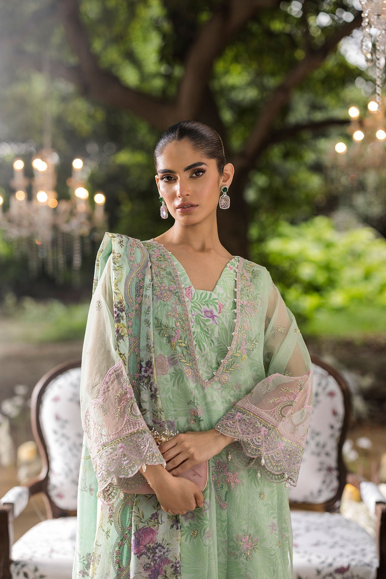 Dhanak | Jardin- Festive Stitched | SS25DU-3211 L-GREEN 3Pcs
