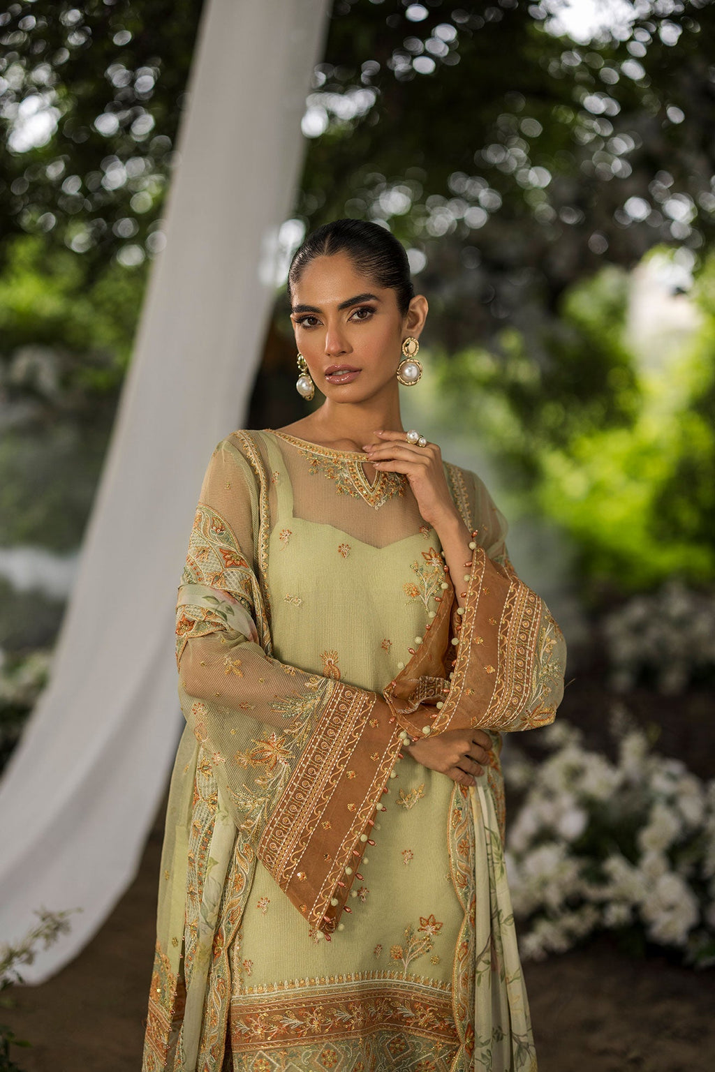 Dhanak | Jardin- Festive Stitched | SS25DU-3212 GREEN 3Pcs