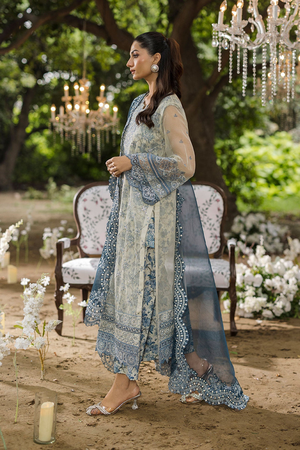Dhanak | Jardin- Festive Stitched | SS25DU-3213 GREY 3Pcs
