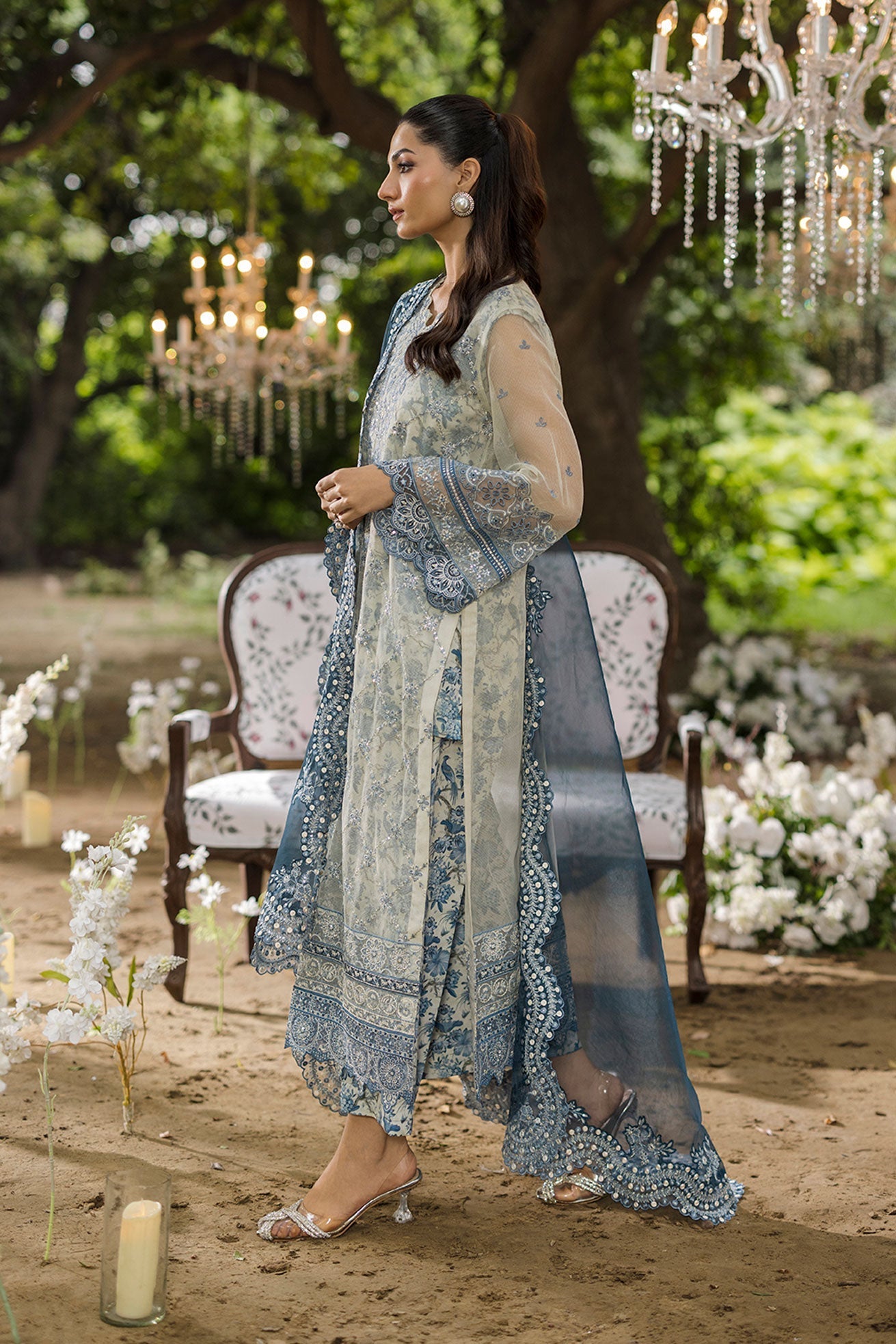 Dhanak | Jardin- Festive Stitched | SS25DU-3213 GREY 3Pcs