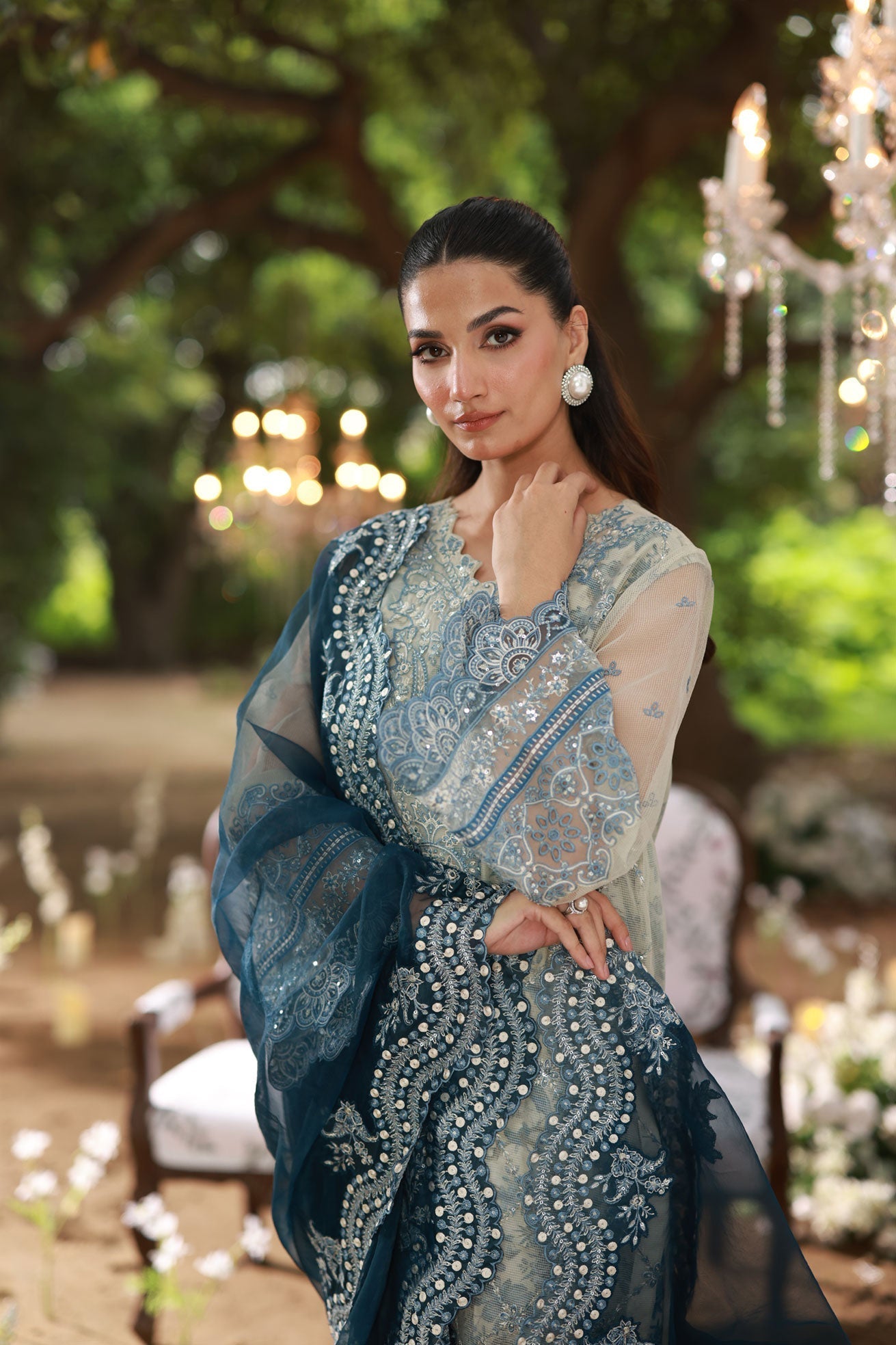 Dhanak | Jardin- Festive Stitched | SS25DU-3213 GREY 3Pcs