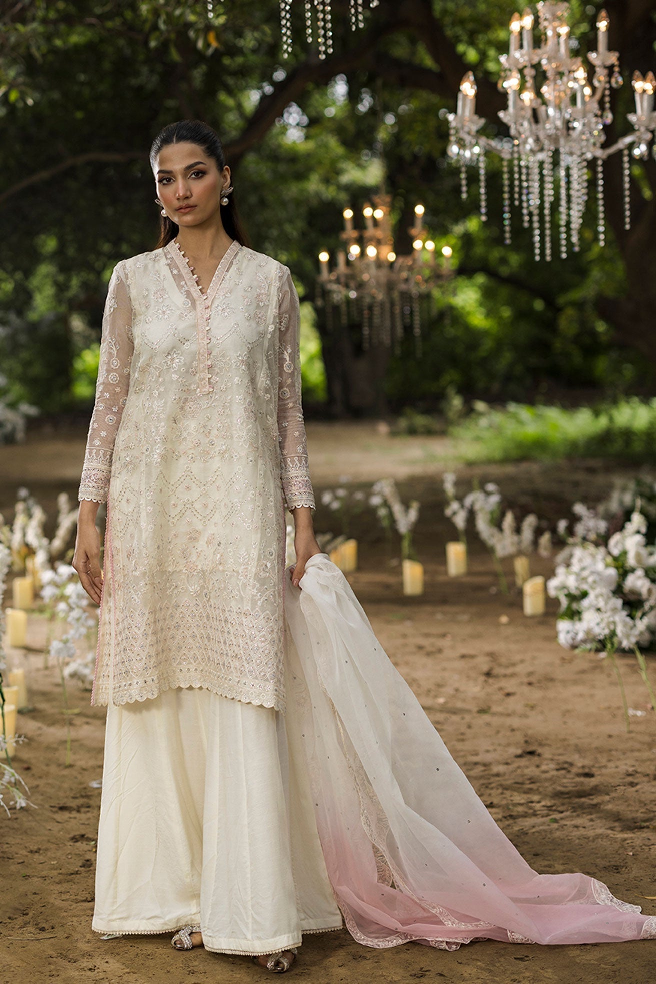 Dhanak | Jardin- Festive Stitched | SS25DU-3215 OFF-WHITE 3Pcs