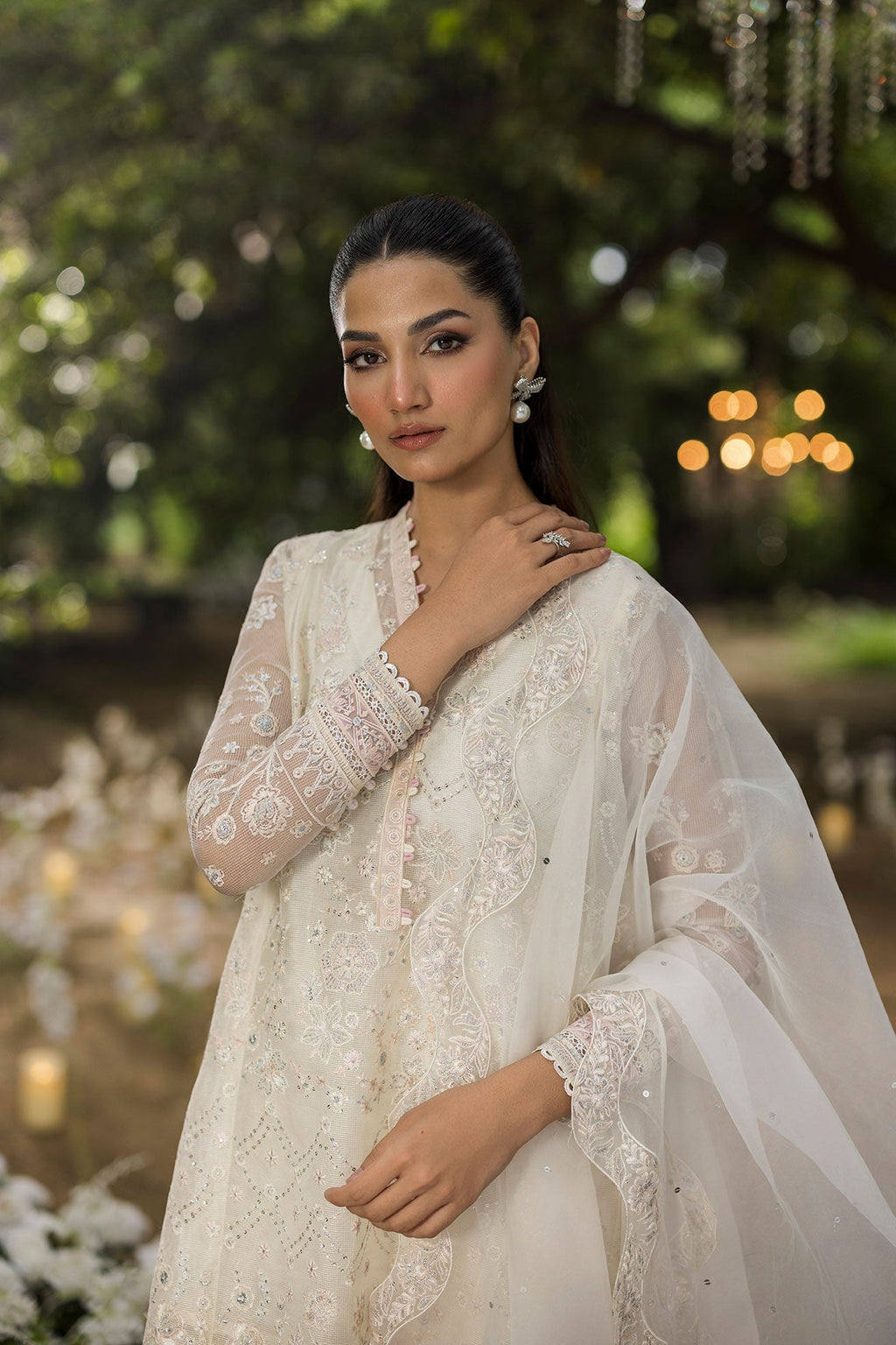 Dhanak | Jardin- Festive Stitched | SS25DU-3215 OFF-WHITE 3Pcs