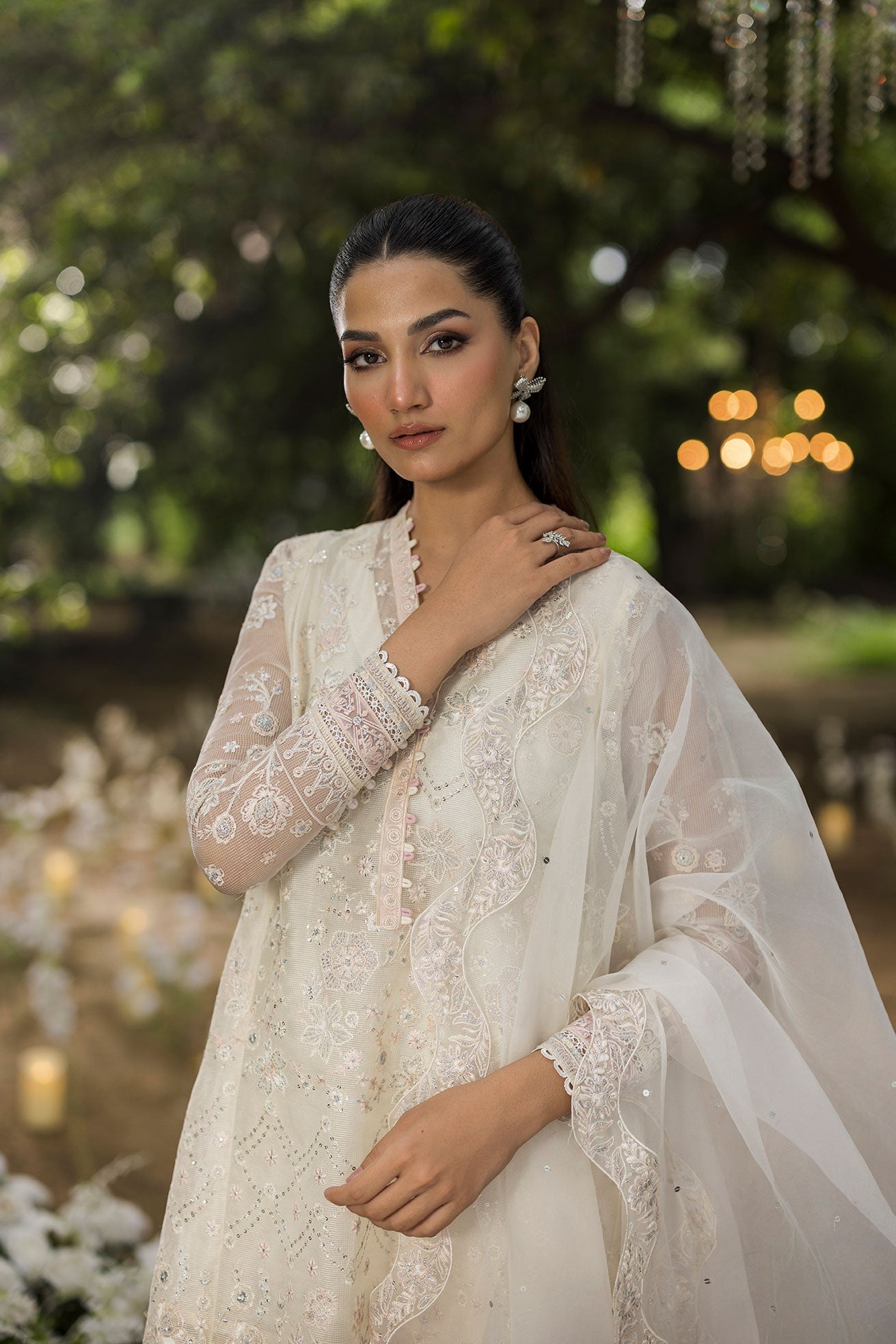 Dhanak | Jardin- Festive Stitched | SS25DU-3215 OFF-WHITE 3Pcs