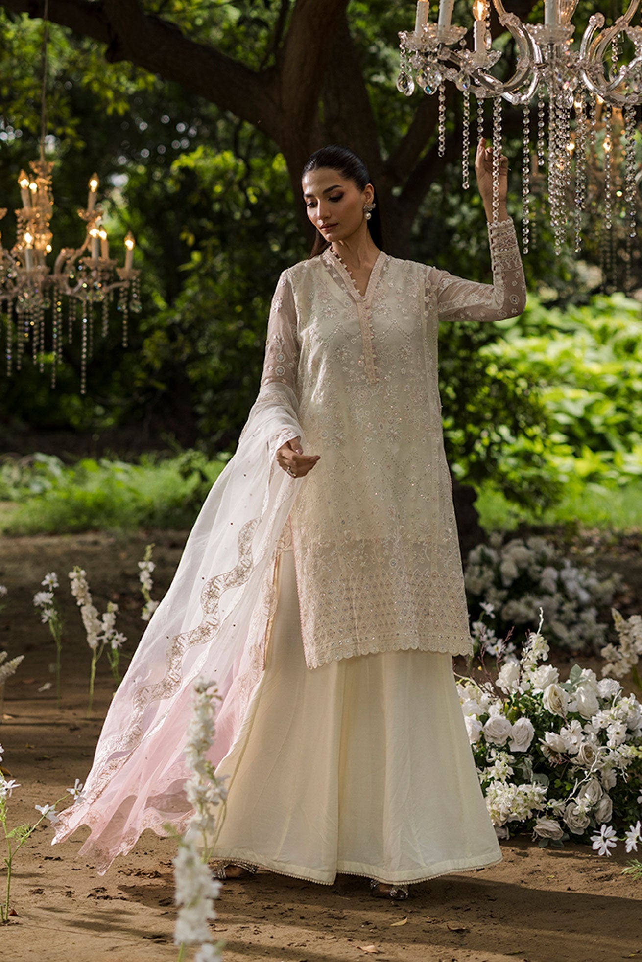 Dhanak | Jardin- Festive Stitched | SS25DU-3215 OFF-WHITE 3Pcs