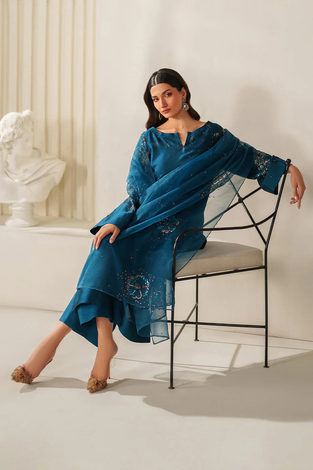 Iznik | Festive Formals | UE-616 Embroidered Ramen Silk