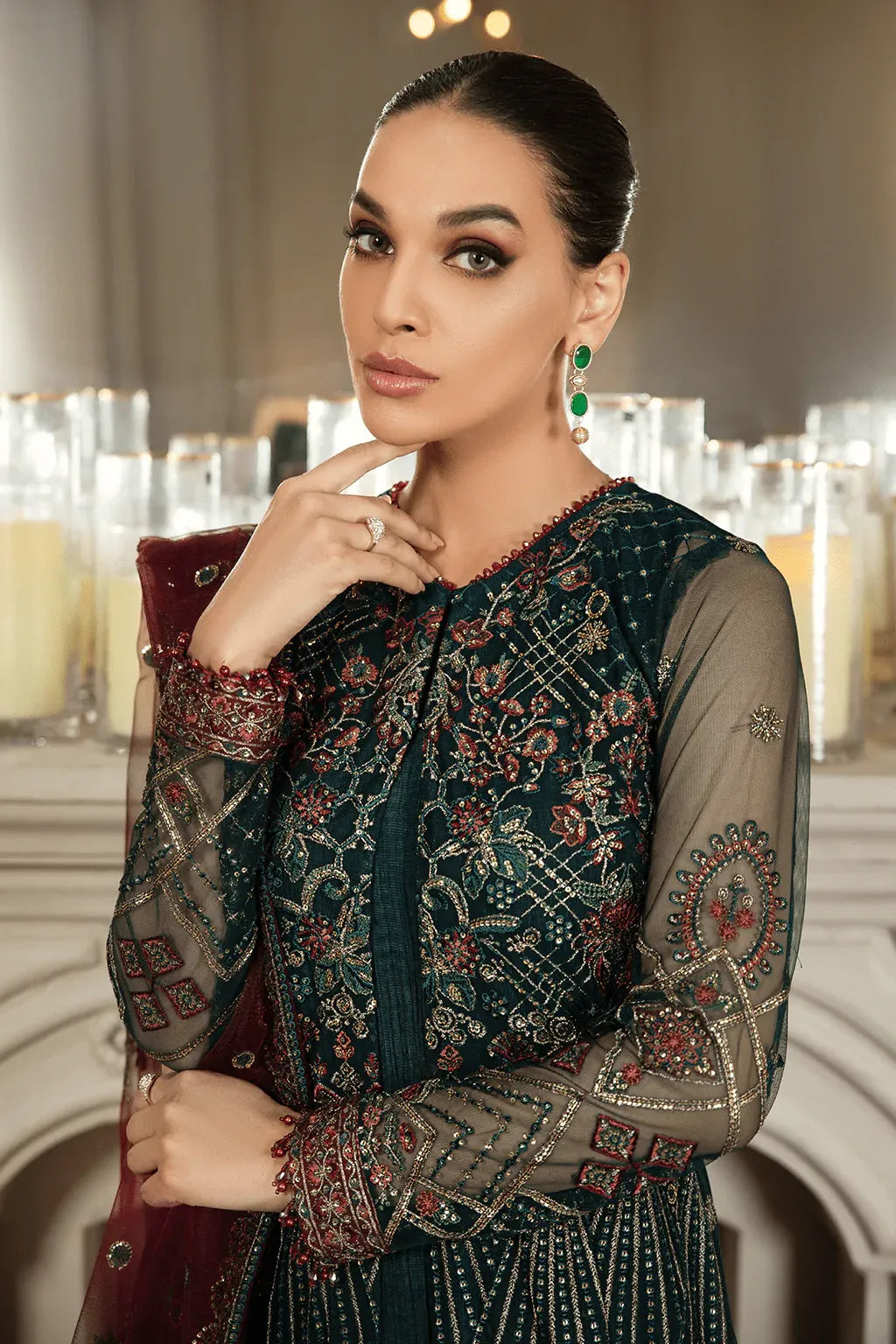 Zarif | Mehroz Formals | PINE GREEN - House Of Anaya
