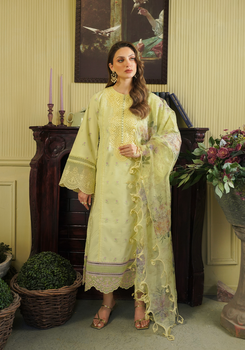 Zarqash | Tresor Luxury Lawn 24 | ZQT 008 PRIMROSE - Riwayat-e-khas