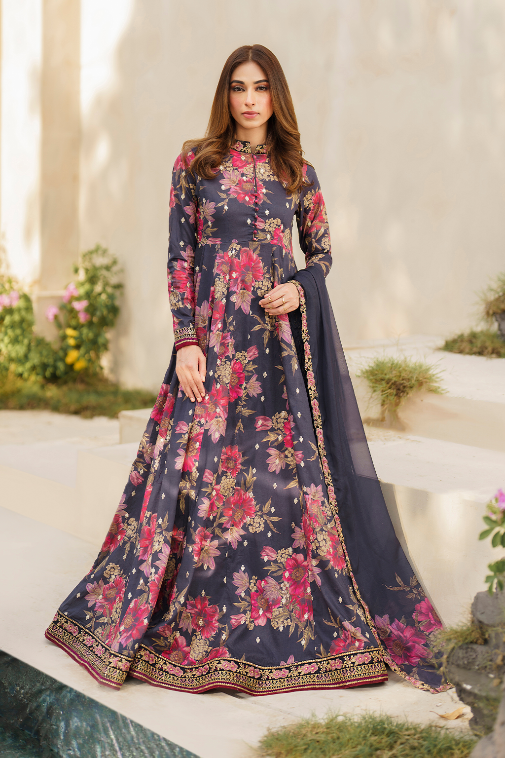 Iznik | Festive lawn 24 | SFL-12 - House Of Anaya