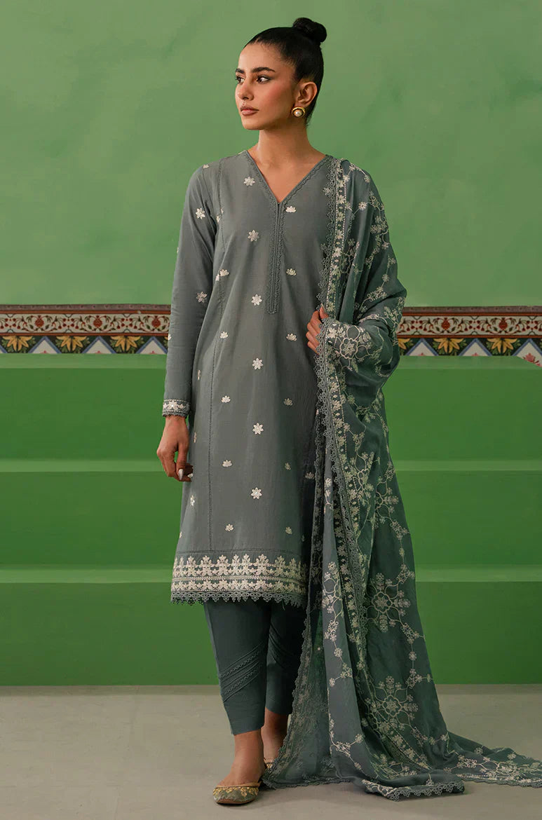 Cross Stitch | Mahiri Embroidered Collection | DUSTY GRANITE - House Of Anaya