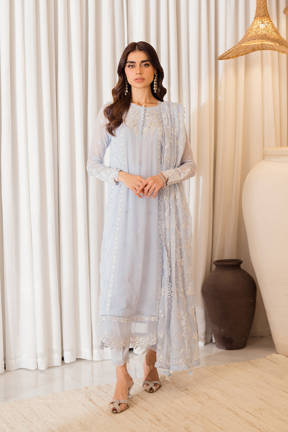Azure | Ensembles Embroidered Formals | Serenity Sky - Riwayat-e-Khas