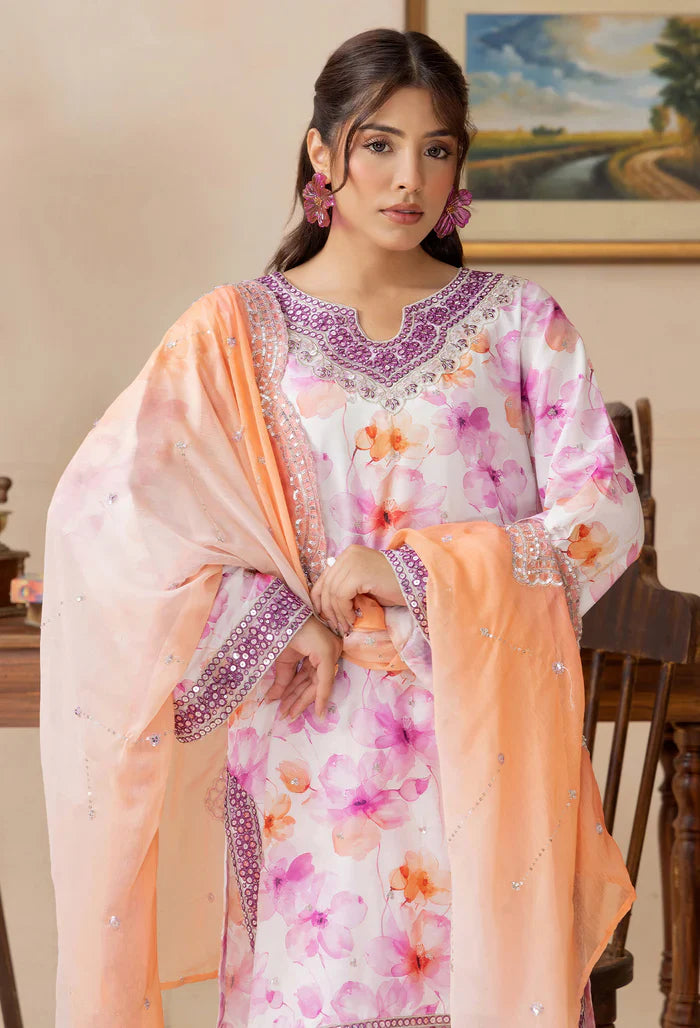 Adans Libas | Adans Embroidered satin  | Satin Lawn 828211