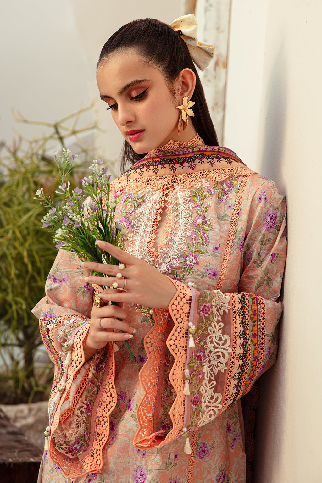 AJR Couture | Alif Affordable Lawn 24 | CORAL BLUSH - House Of Anaya
