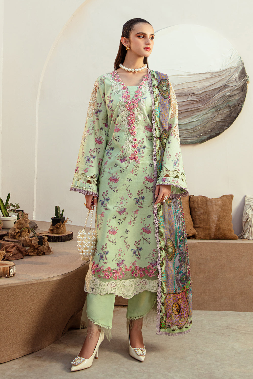 AJR Couture | Alif Affordable Lawn 24 | MINT MAGIC - House Of Anaya