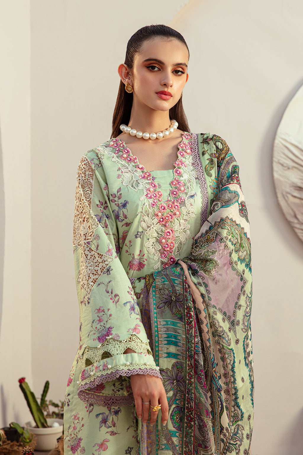 AJR Couture | Alif Affordable Lawn 24 | MINT MAGIC - House Of Anaya