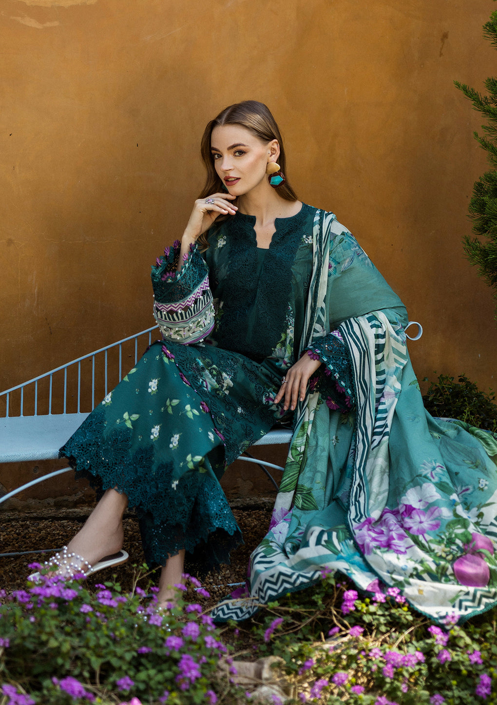 Elaf Premium | Print Chikankari 25 | ELK-07B JADE EMBRACE