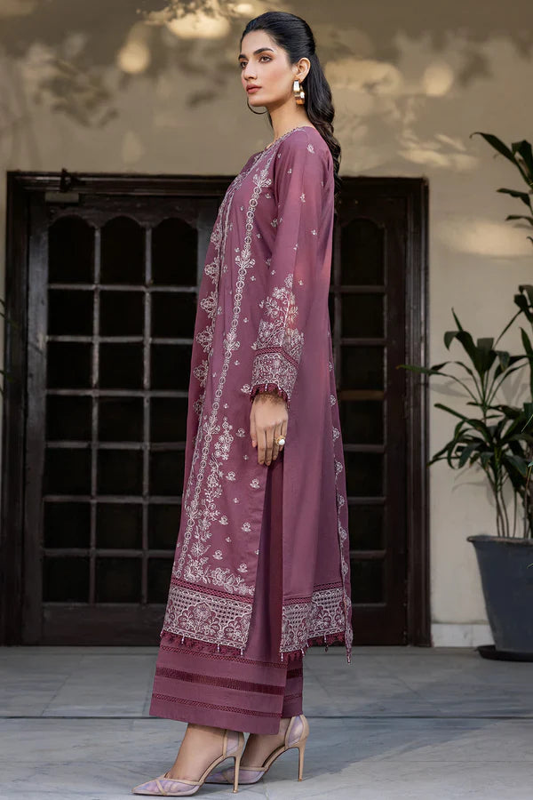 Farasha | Summer Weaves Embroidered lawn'26 | Dusty Rose