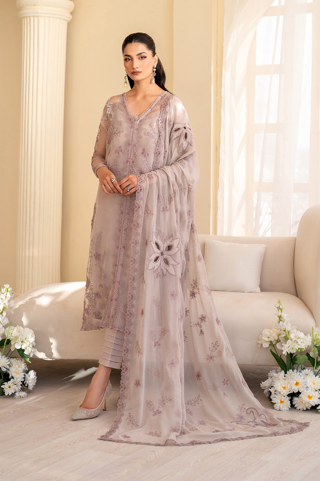 Iznik | Festive Formal | UE-437 Embroidered Pure Organza