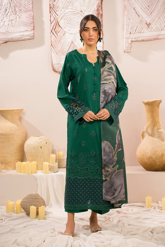 Iznik | Lawnkari 24 | UE-159 PLUSH GREEN - House Of Anaya