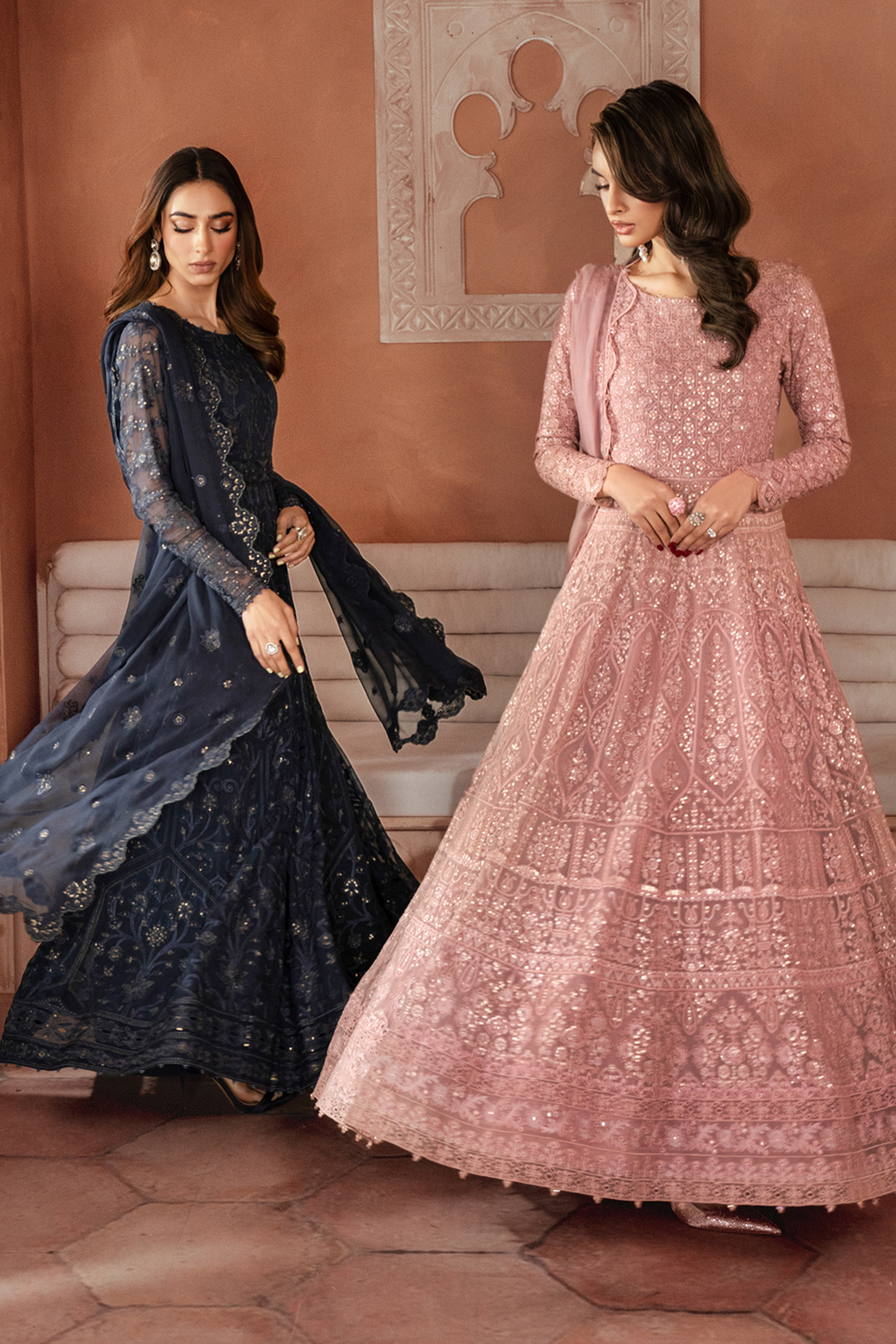 Iznik | Chiffon Kari | ICK-04 Embroidered Chiffon - House Of Anaya