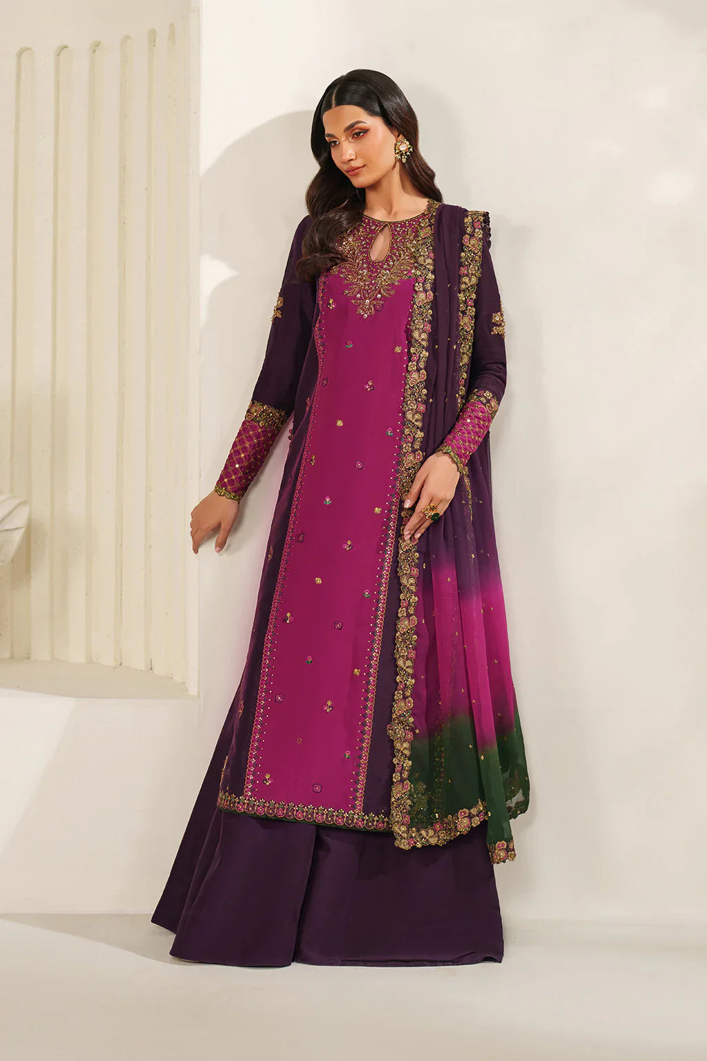 Iznik | Festive Formals | UE-611 Embroidered Ramen Silk