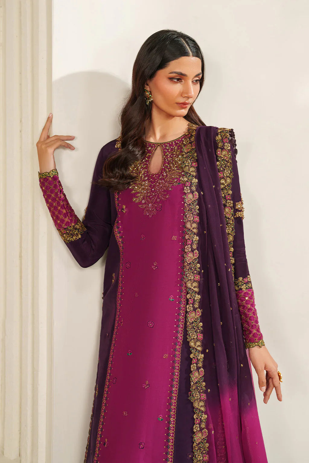 Iznik | Festive Formals | UE-611 Embroidered Ramen Silk