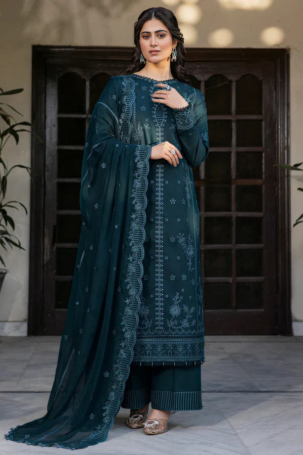 Farasha | Summer Weaves Embroidered lawn'26 | Teal Serenity