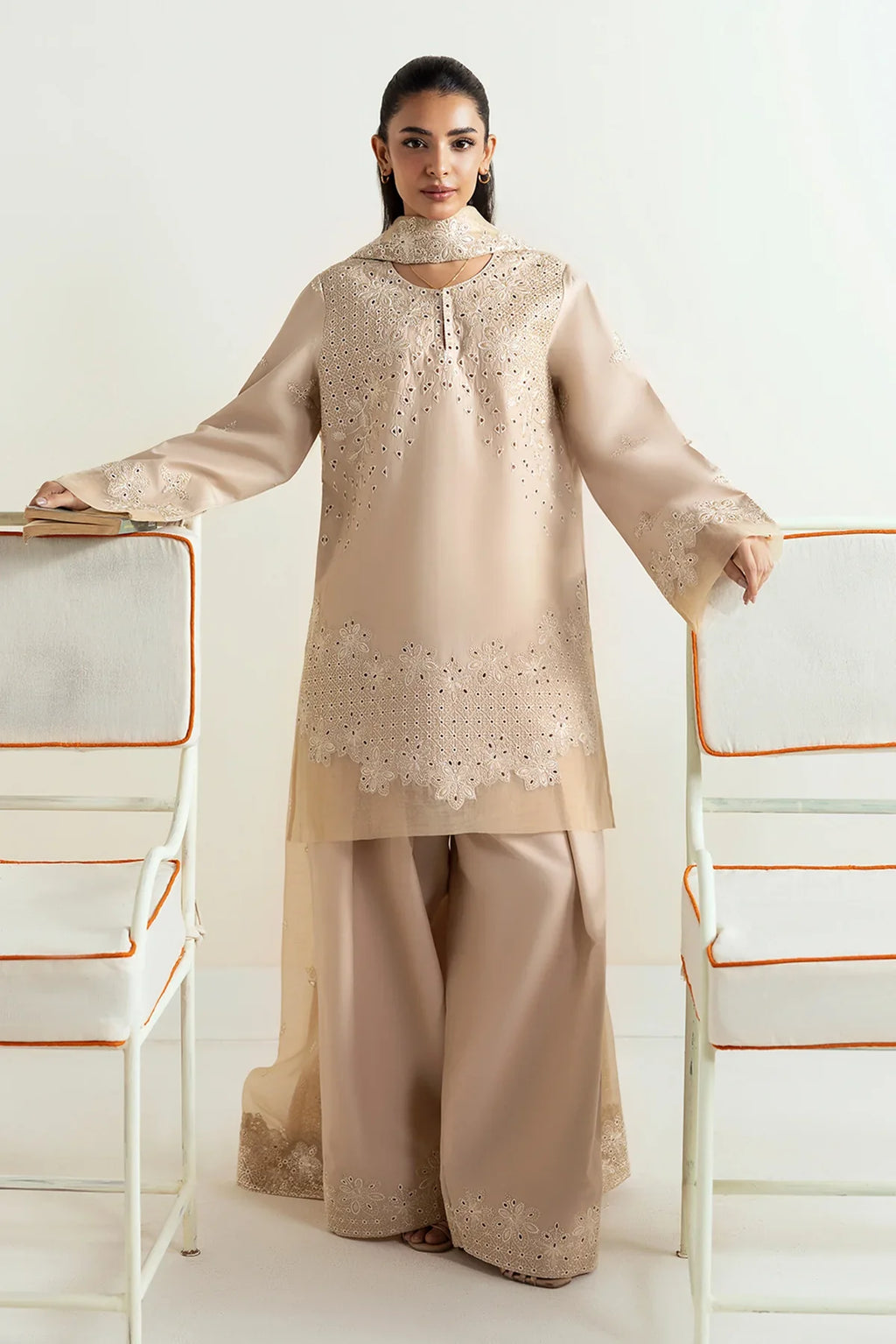 Afrozeh | Basic Pret 25 | Vanilla beige