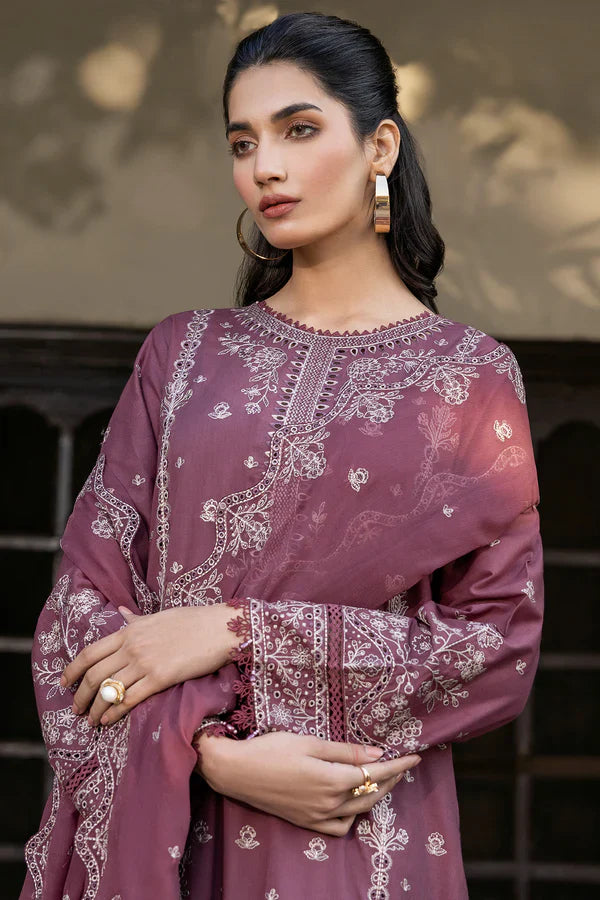 Farasha | Summer Weaves Embroidered lawn'26 | Dusty Rose