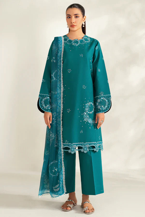 Farasha | Summer Weaves Embroidered lawn'26 | Jade Dazzle