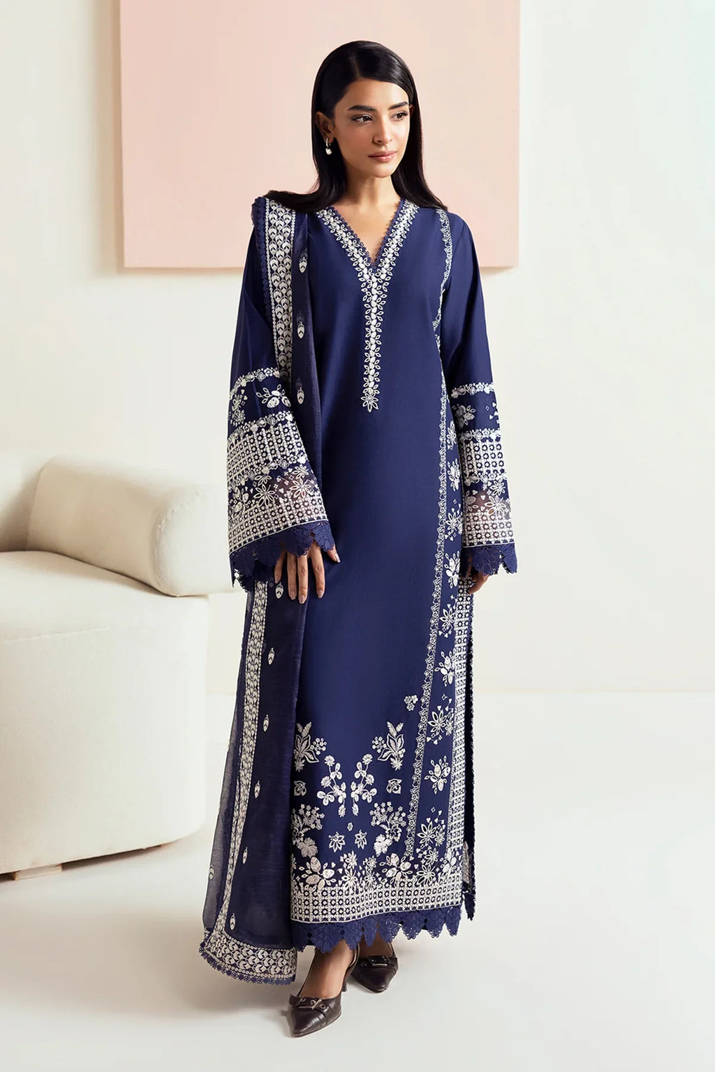 Afrozeh | Basic Pret 25 | Indigo Plum