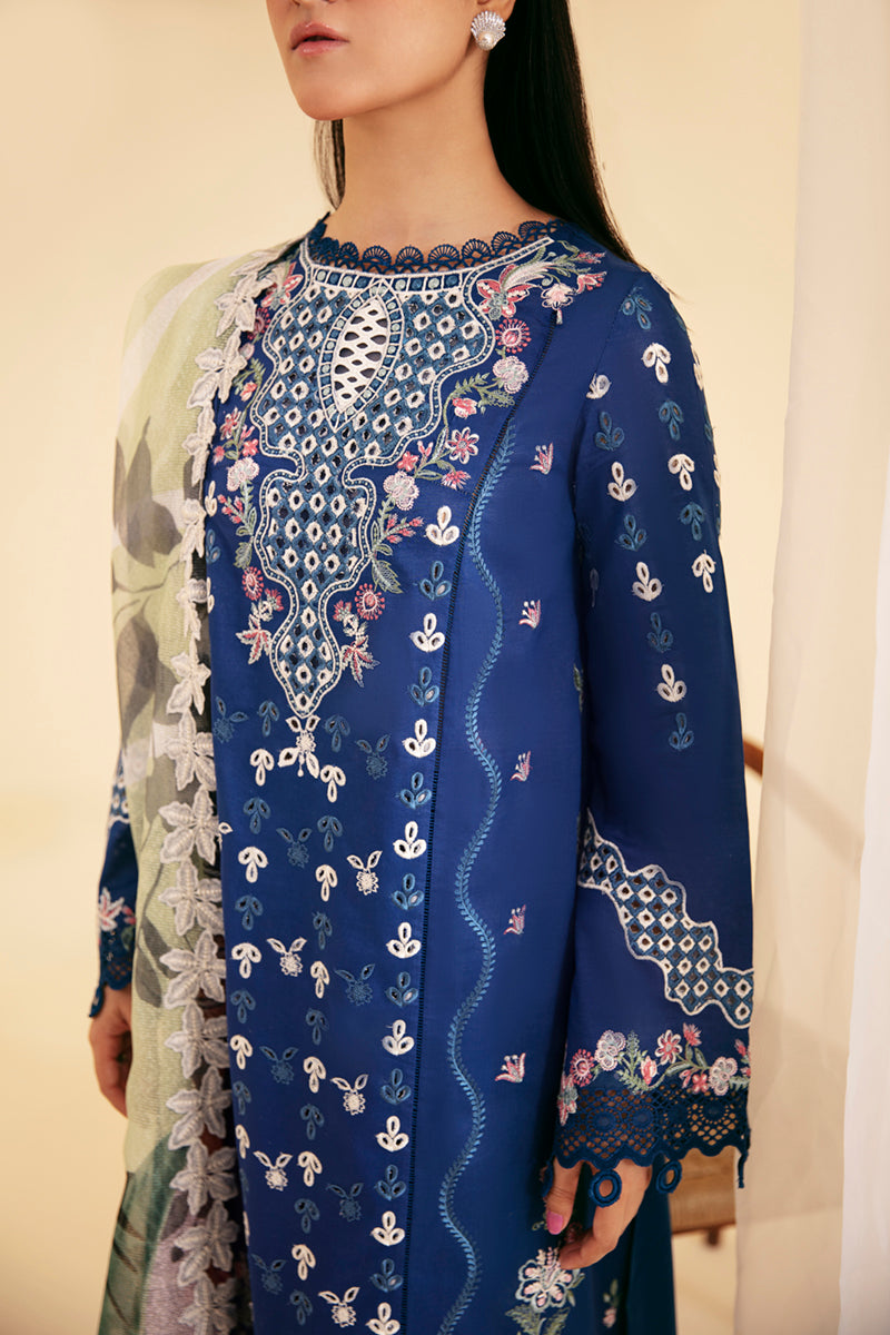 Qalamkar | Qlinekari Luxury Lawn | SQ-08 ZEL - House Of Anaya
