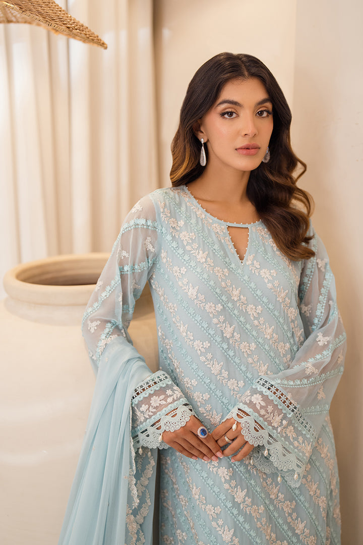 Azure | Ensembles Embroidered Formals | Mint Glaze - Riwayat-e-Khas