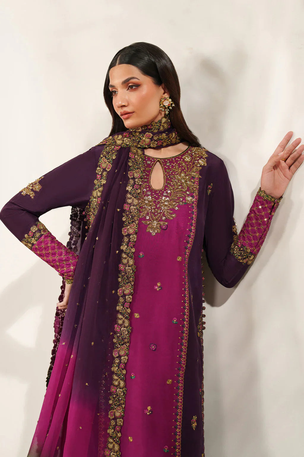 Iznik | Festive Formals | UE-611 Embroidered Ramen Silk