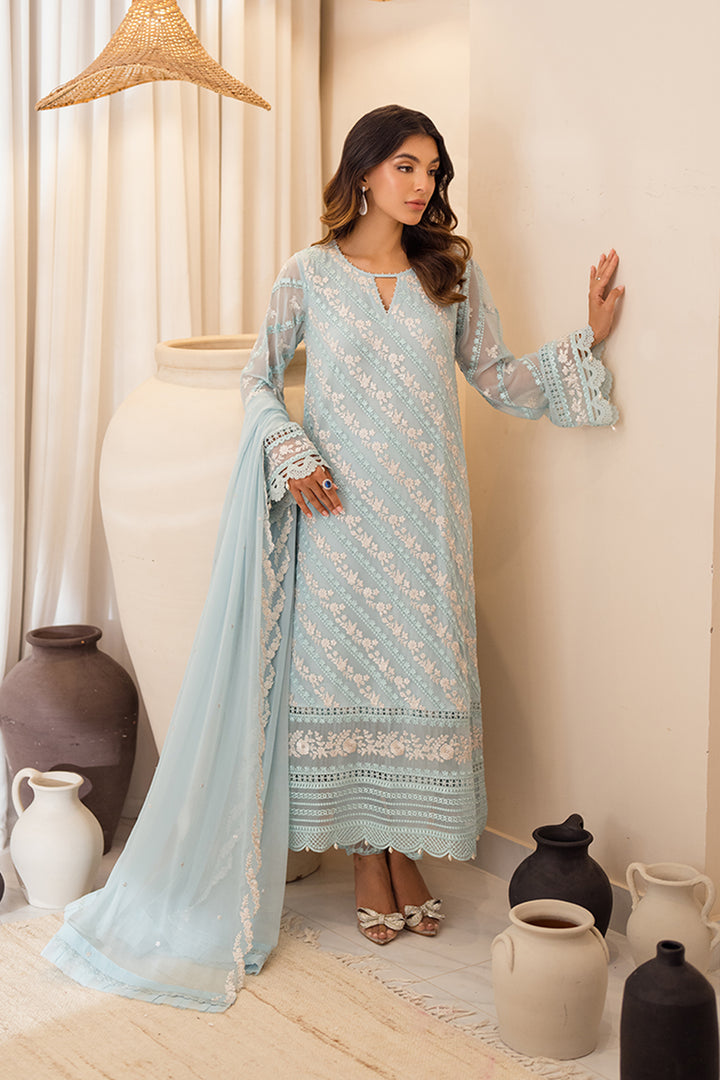 Azure | Ensembles Embroidered Formals | Mint Glaze - Riwayat-e-Khas