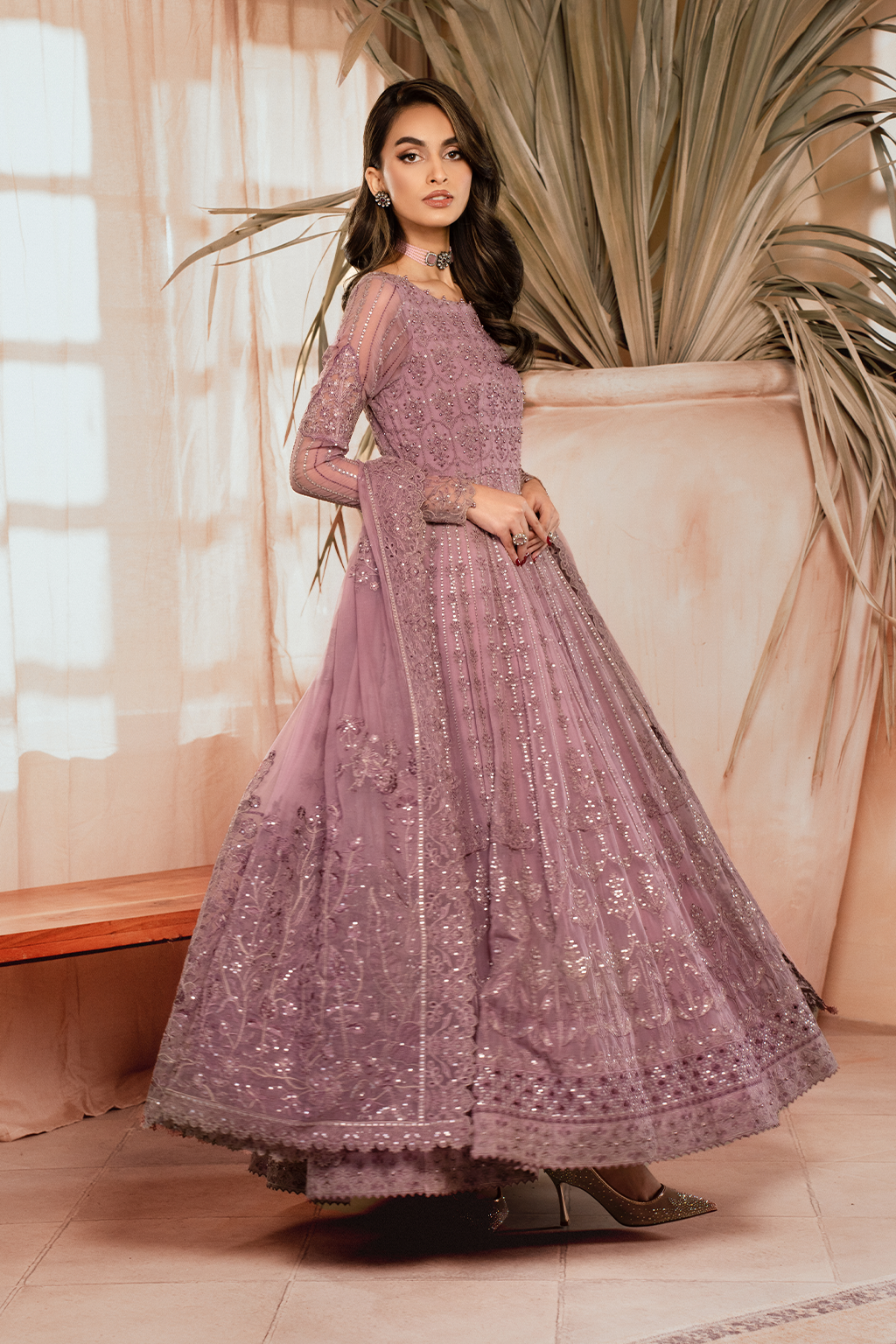 Iznik | Chiffon Kari | ICK-02 Embroidered Chiffon - House Of Anaya