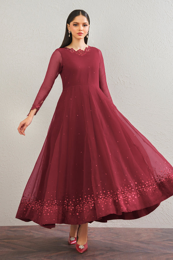 Baroque | Luxury Pret 25 | EMBROIDERED CHIFFON FROCK PR-901