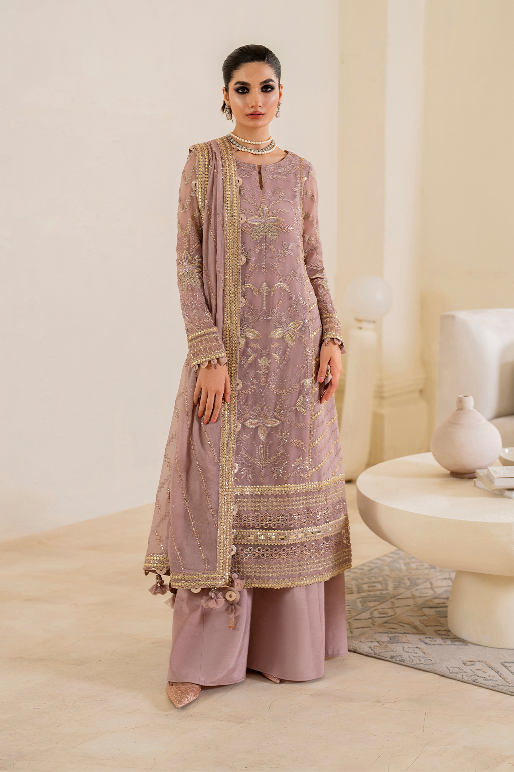 Iznik | Chinnon Chiffon | CC-48 Embroidered Chiffon - House Of Anaya