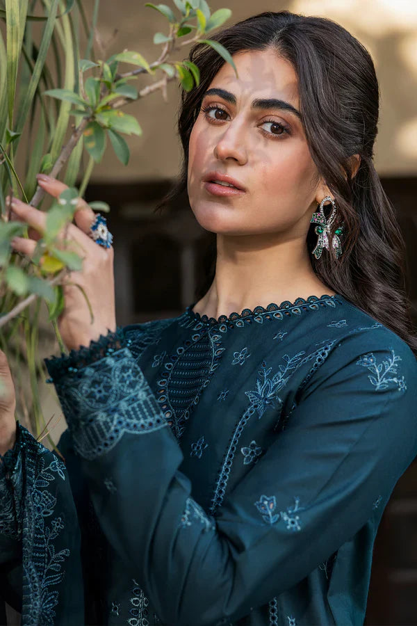 Farasha | Summer Weaves Embroidered lawn'26 | Teal Serenity