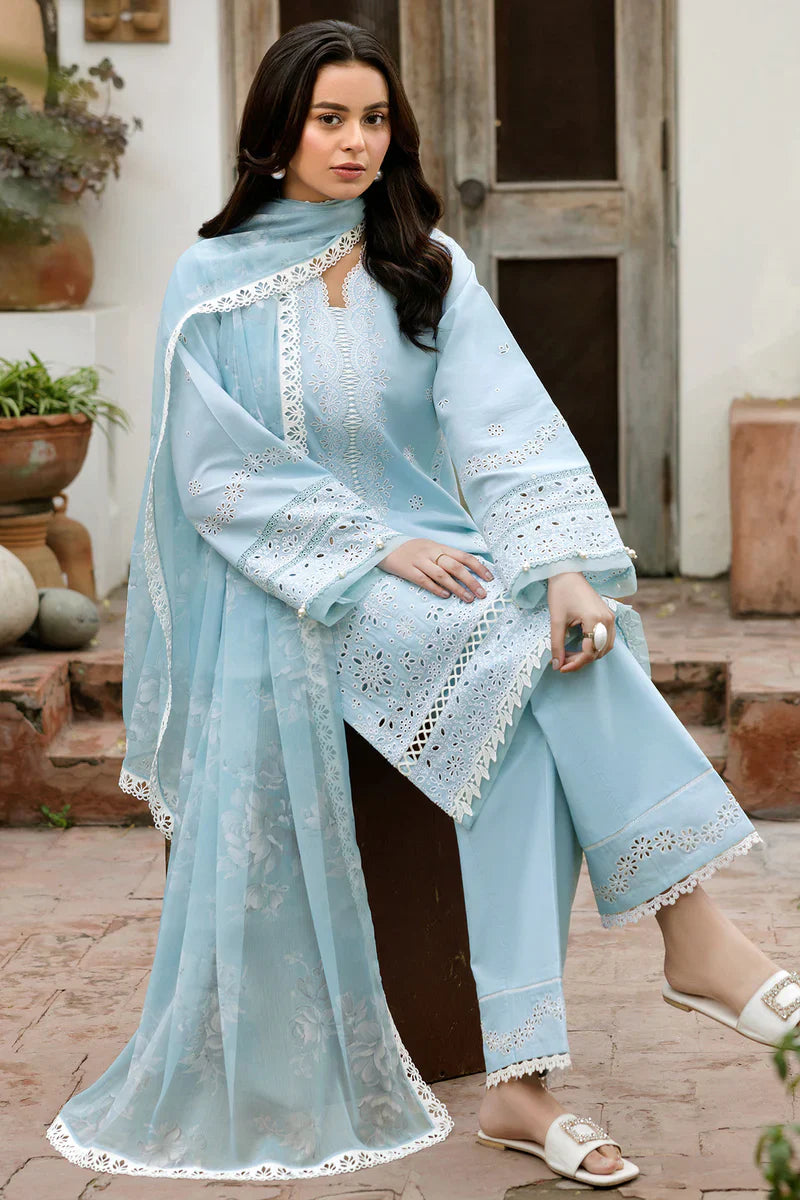 Farasha | Summer Weaves Embroidered lawn'26 | Sky Haze