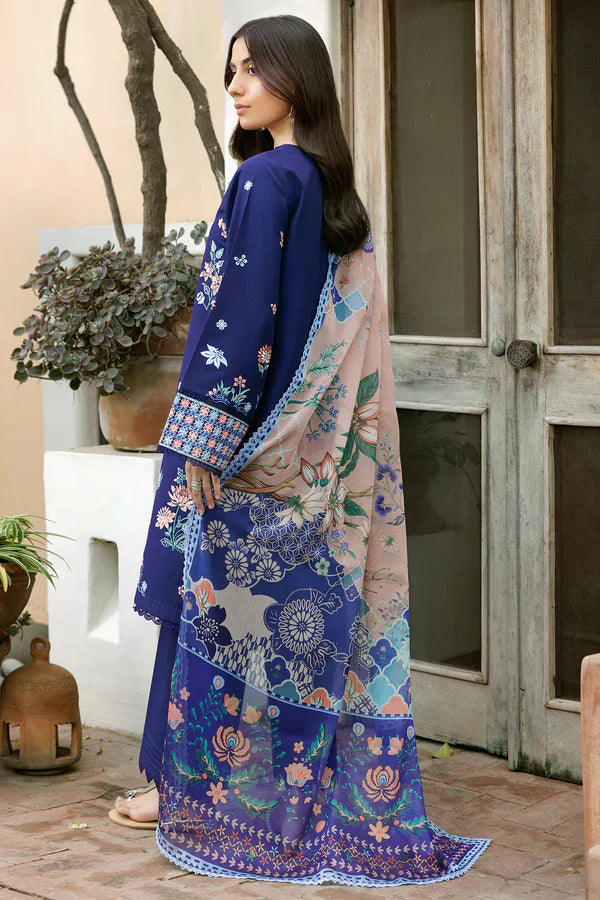 Farasha | Summer Weaves Embroidered lawn'26 | Indigo Glow