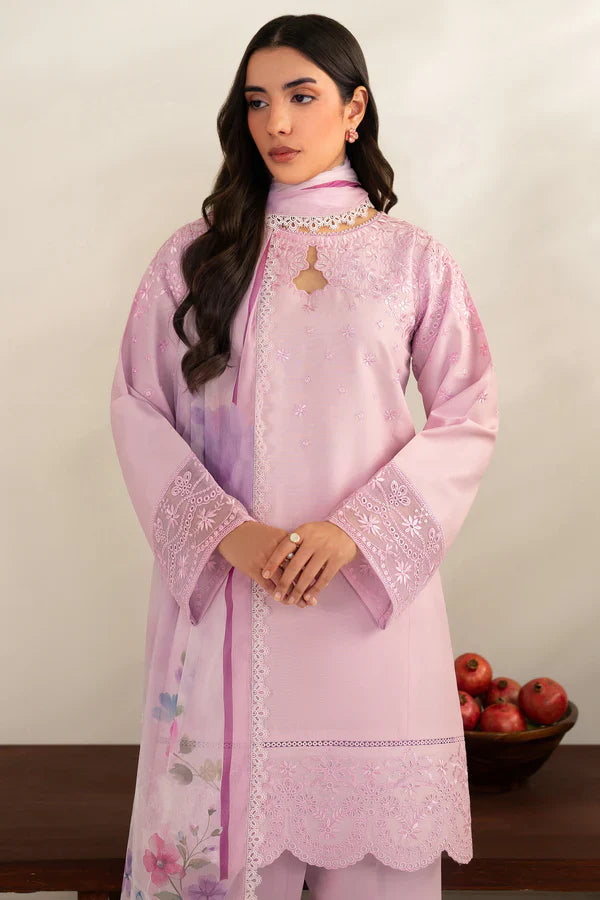 Farasha | Summer Weaves Embroidered lawn'26 | Cloud Pink
