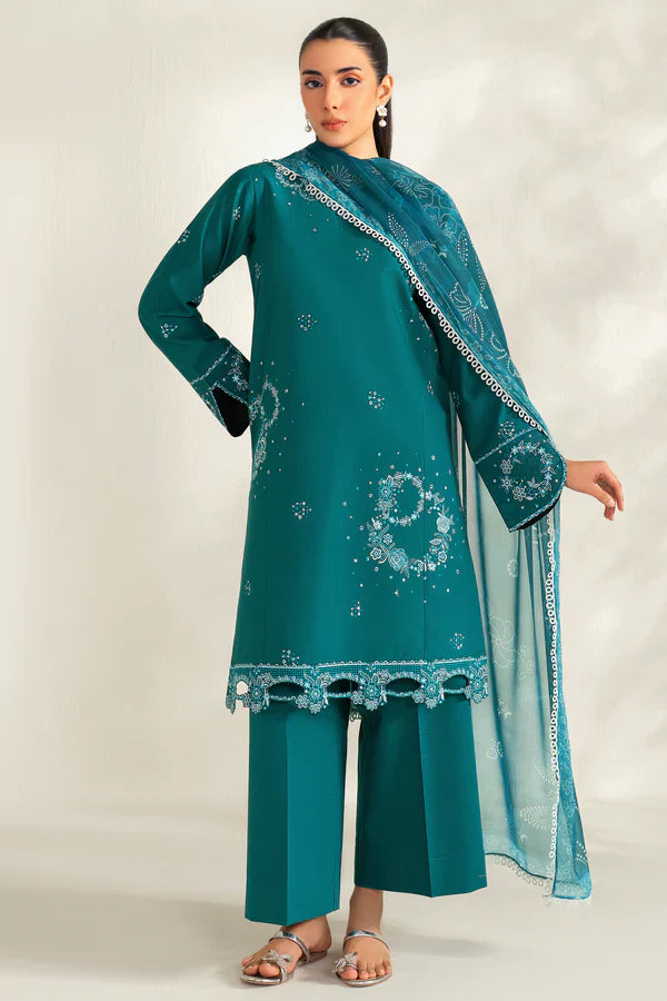 Farasha | Summer Weaves Embroidered lawn'26 | Jade Dazzle